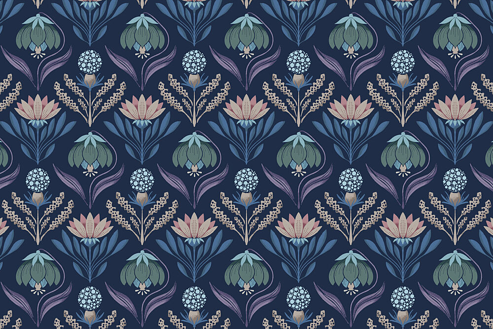 Ornate Midnight Blooms art print by Aia Ueno for $57.95 CAD