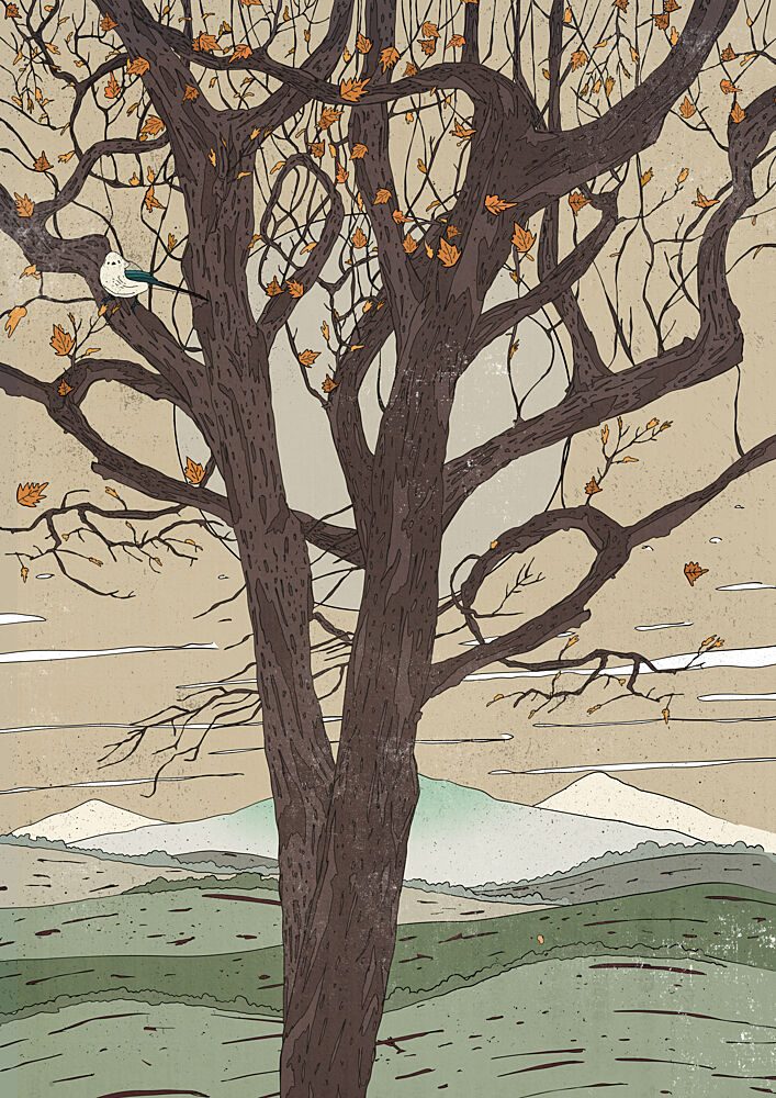 Quiet Autumn Tree Scene art print by Nicholas for $57.95 CAD