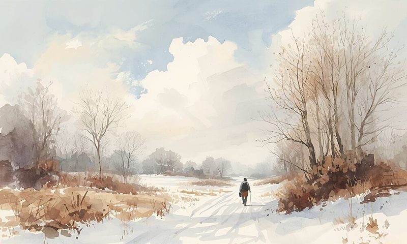 Solitary Winter Walk art print by Ohkimiko for $57.95 CAD