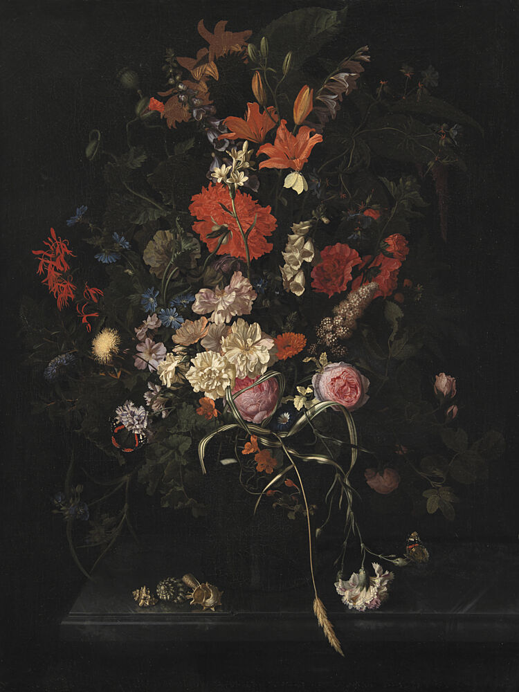 Bouquet of Flowers in a Glass Vase art print by Maria van Oosterwijck for $57.95 CAD