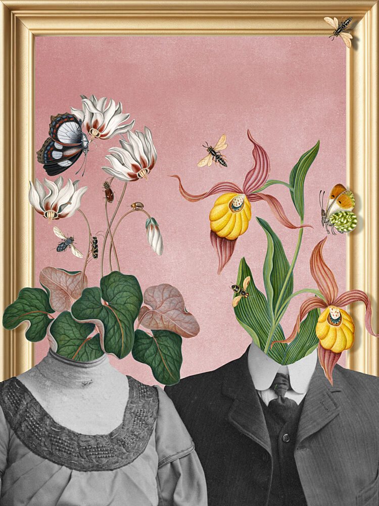 Surreal Floral Couple art print by Marja van den Hurk for $57.95 CAD