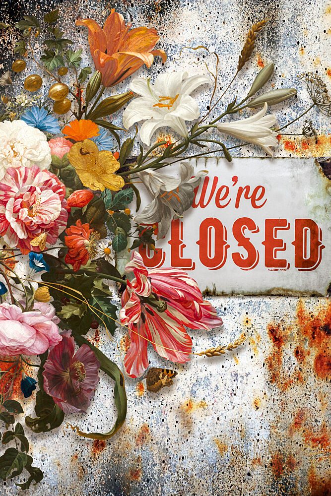 Floral Closed Sign art print by Marja van den Hurk for $57.95 CAD