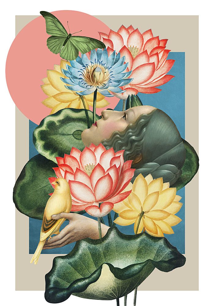 Dreaming Lotus Woman art print by Marja van den Hurk for $57.95 CAD