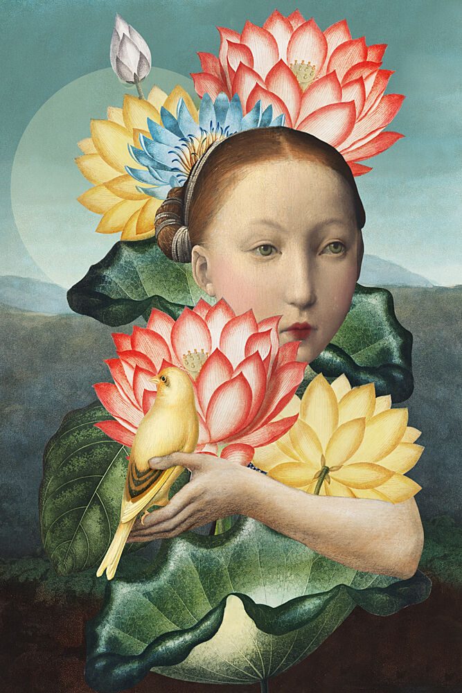 Serene Lotus Woman art print by Marja van den Hurk for $57.95 CAD