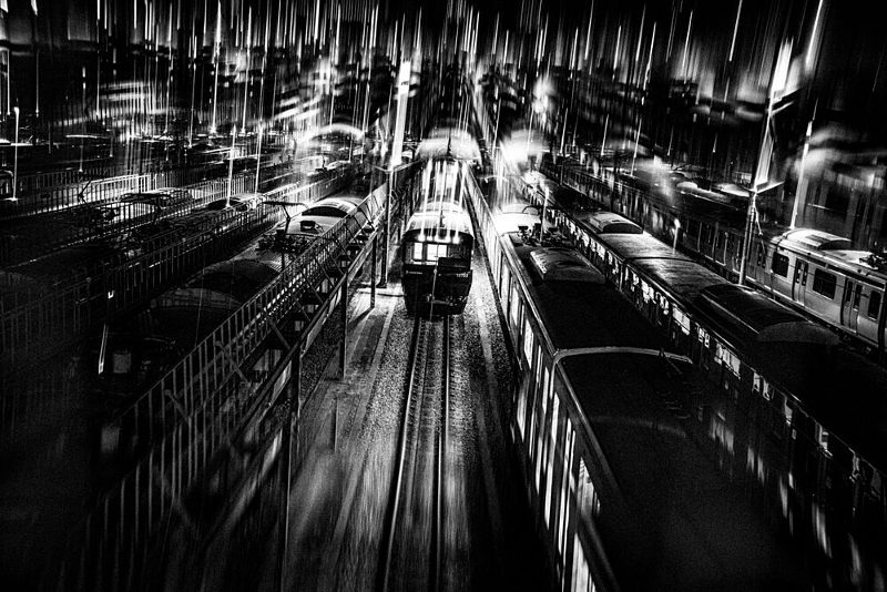 Dynamic Night Trains art print by Yohei Kawashima for $57.95 CAD
