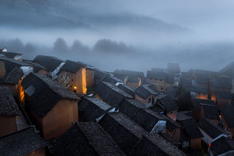 Misty Mountain Village art print by NingYun Ye for $57.95 CAD