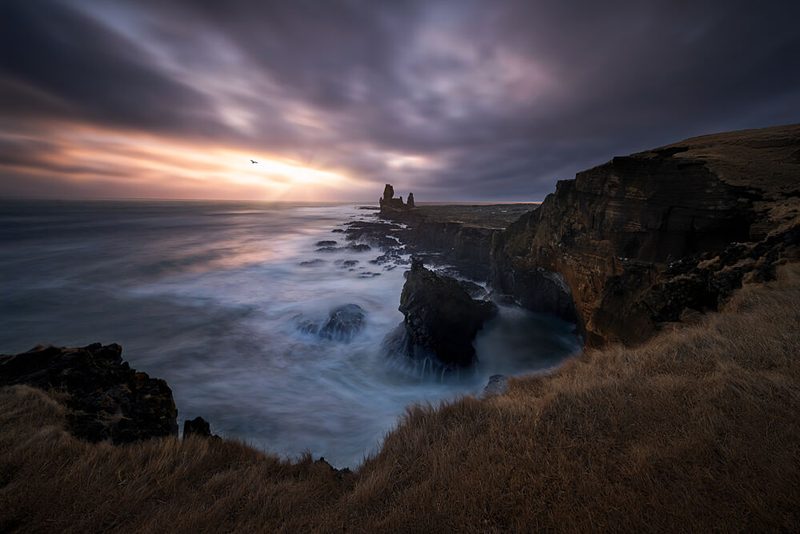 Dramatic Coastal Sunset art print by NingYun Ye for $57.95 CAD