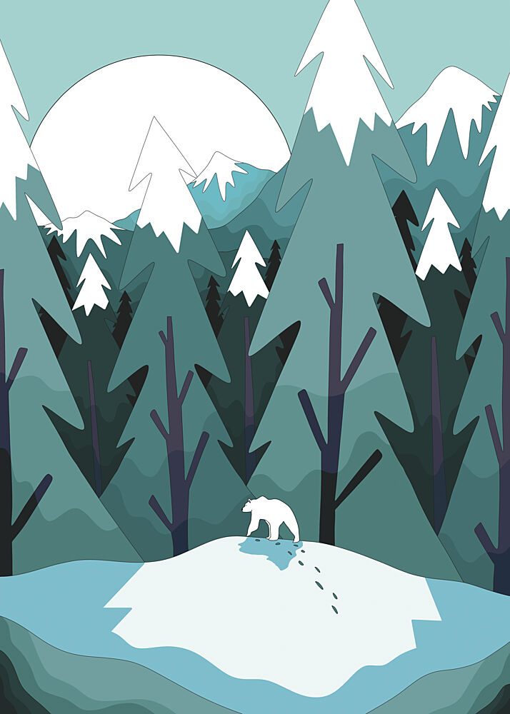 Polar Bear Winter Wander art print by Stephen Wade for $57.95 CAD