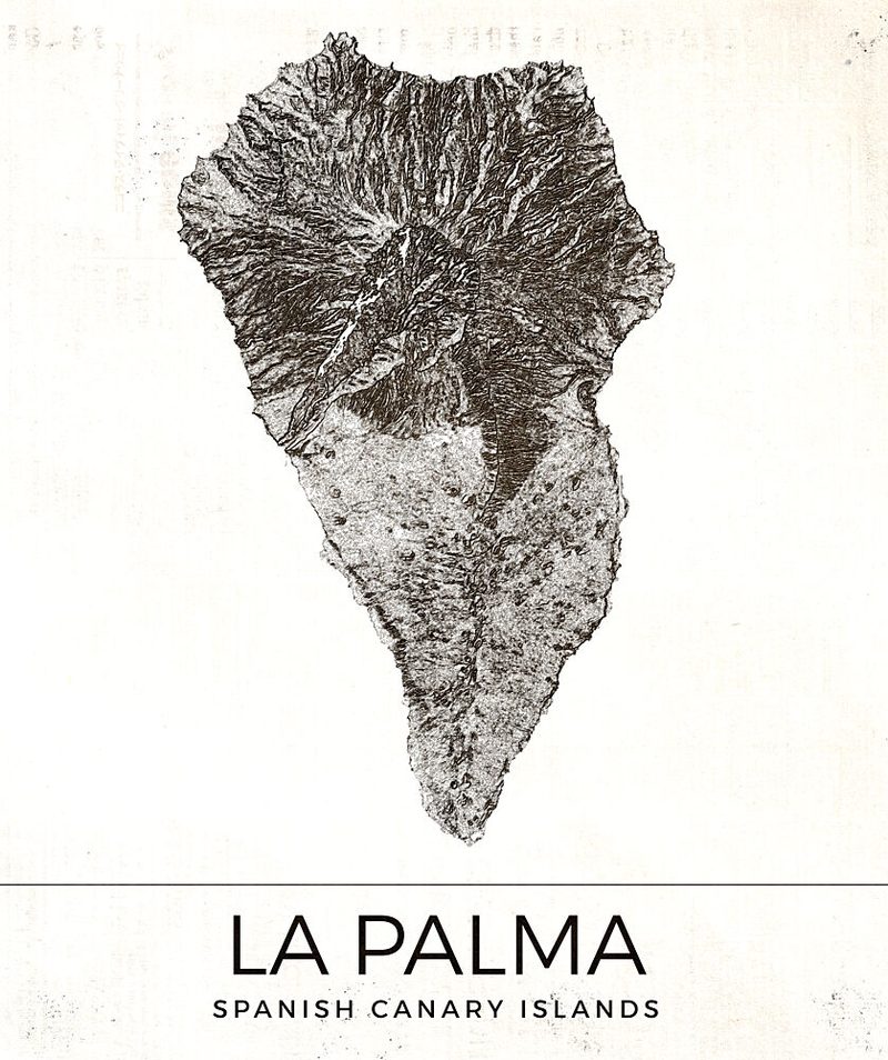 Vintage la Palma Map art print by Nicholas for $57.95 CAD