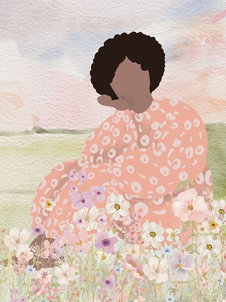 Woman in Wildflowers art print by Mathieu for $57.95 CAD
