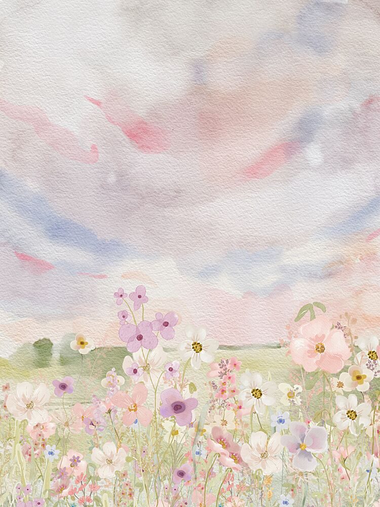 Pastel Wildflower Field art print by Mathieu for $57.95 CAD