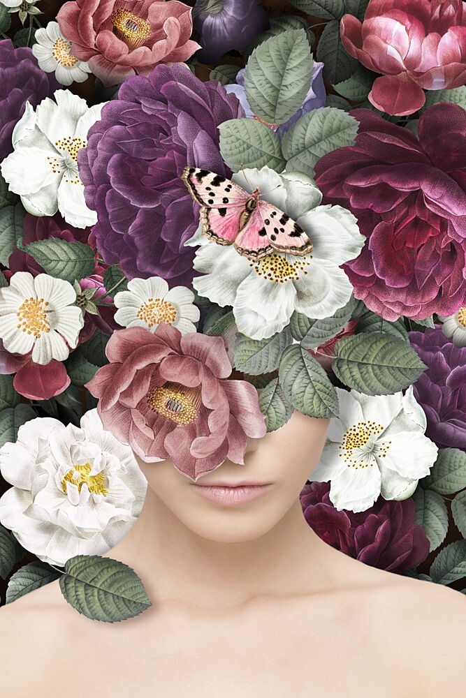 Dreamy Floral Portrait art print by Marja van den Hurk for $57.95 CAD