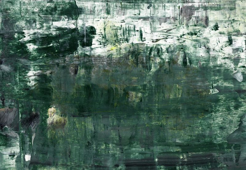 Deep Green Abstract Layers art print by Annick for $57.95 CAD