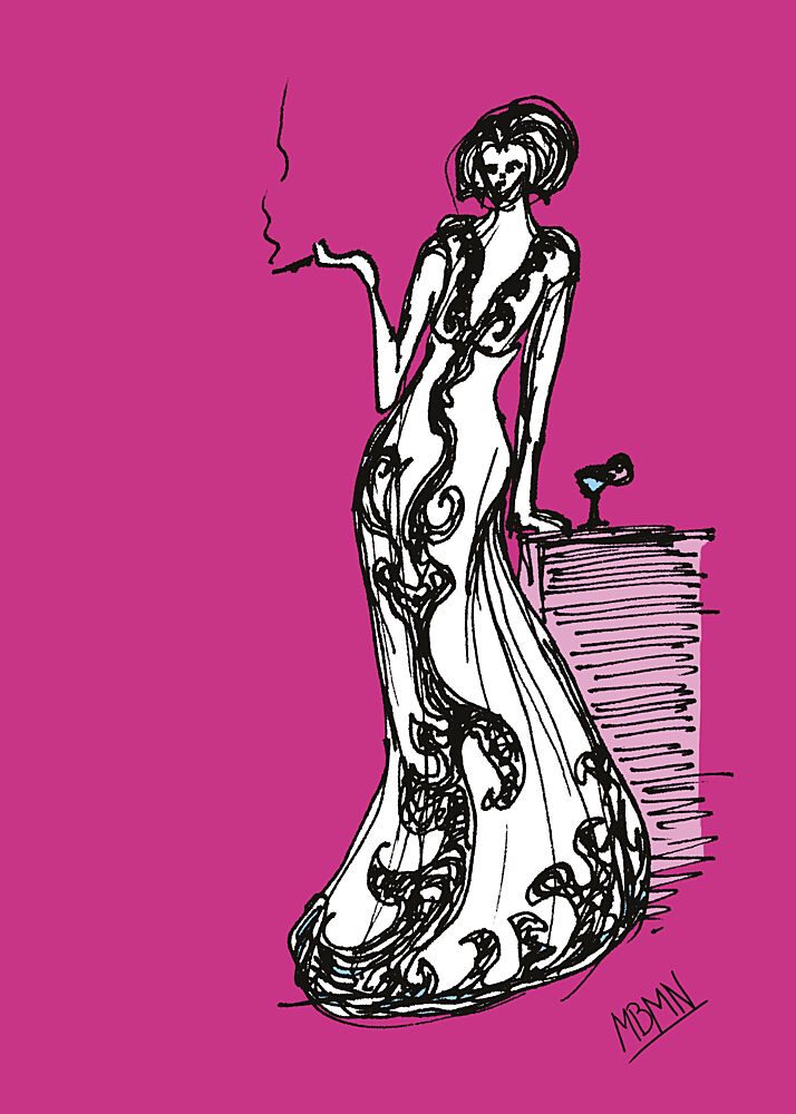 Sophisticated Woman Smoking art print by Ida Publishing for $57.95 CAD