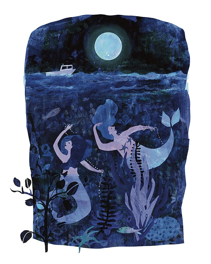 Moonlit Ocean Mermaids art print by Claire Hanley for $57.95 CAD