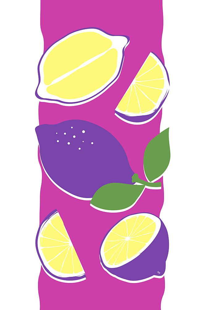 Purple and Yellow Lemons art print by Martina for $57.95 CAD