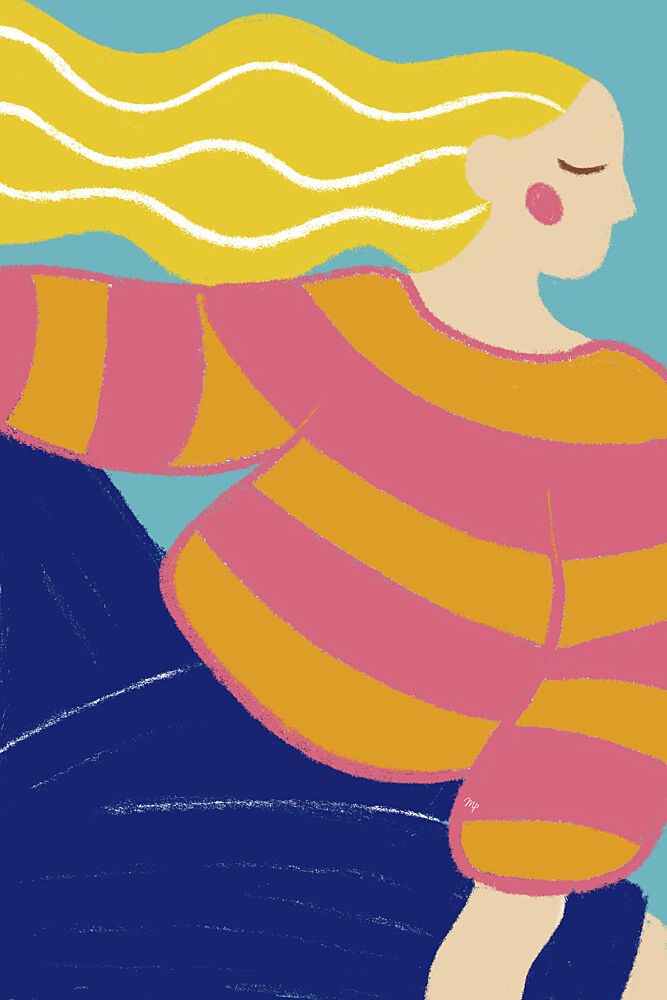 Blonde Woman Dreaming art print by Martina for $57.95 CAD
