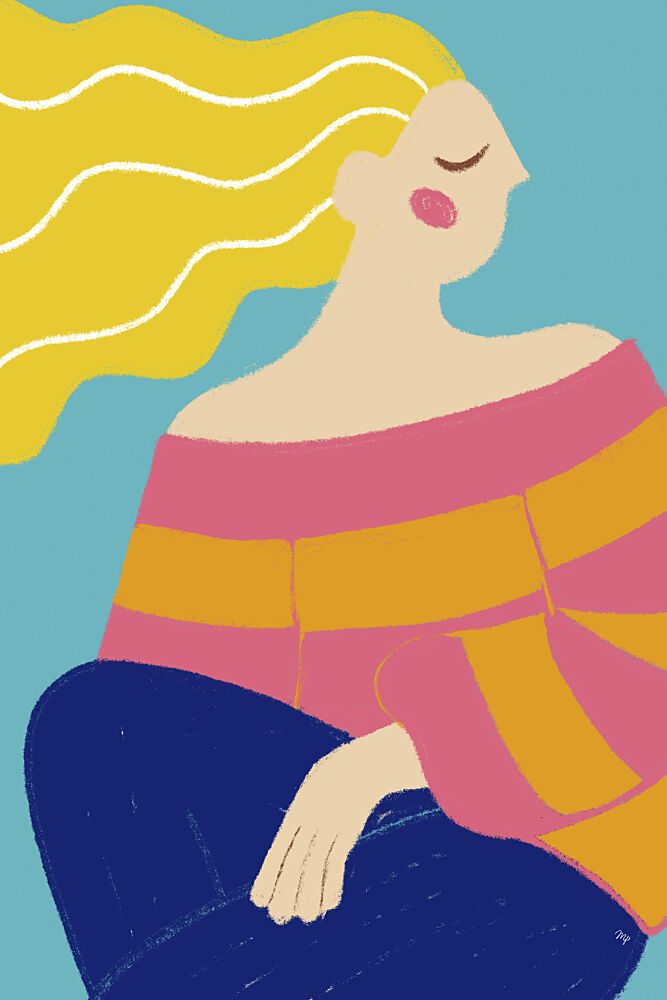 Peaceful Woman Dreaming art print by Martina for $57.95 CAD