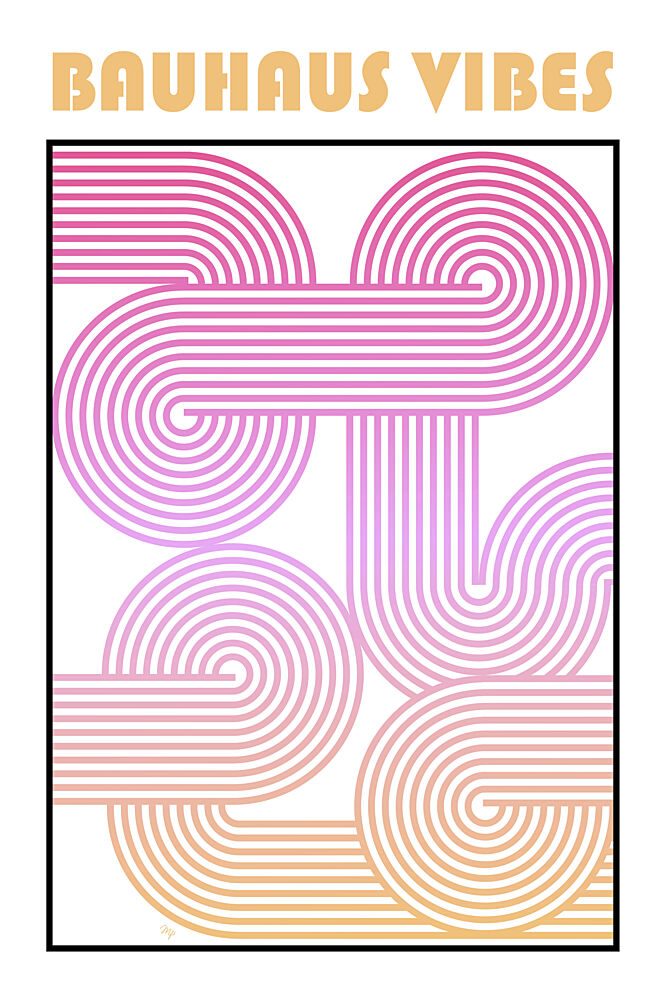 Bauhaus Retro Gradient Curves art print by Martina for $57.95 CAD