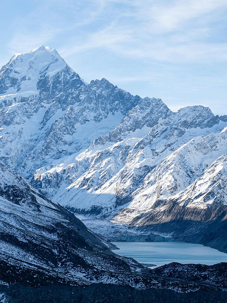 Majestic Snowy Mountain Lake art print by Mathieu for $57.95 CAD