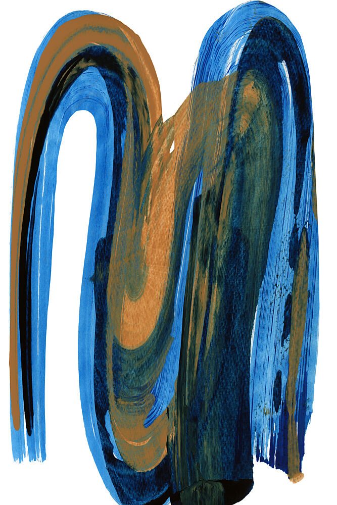Dynamic Blue Gold Flow art print by Cartissi for $57.95 CAD