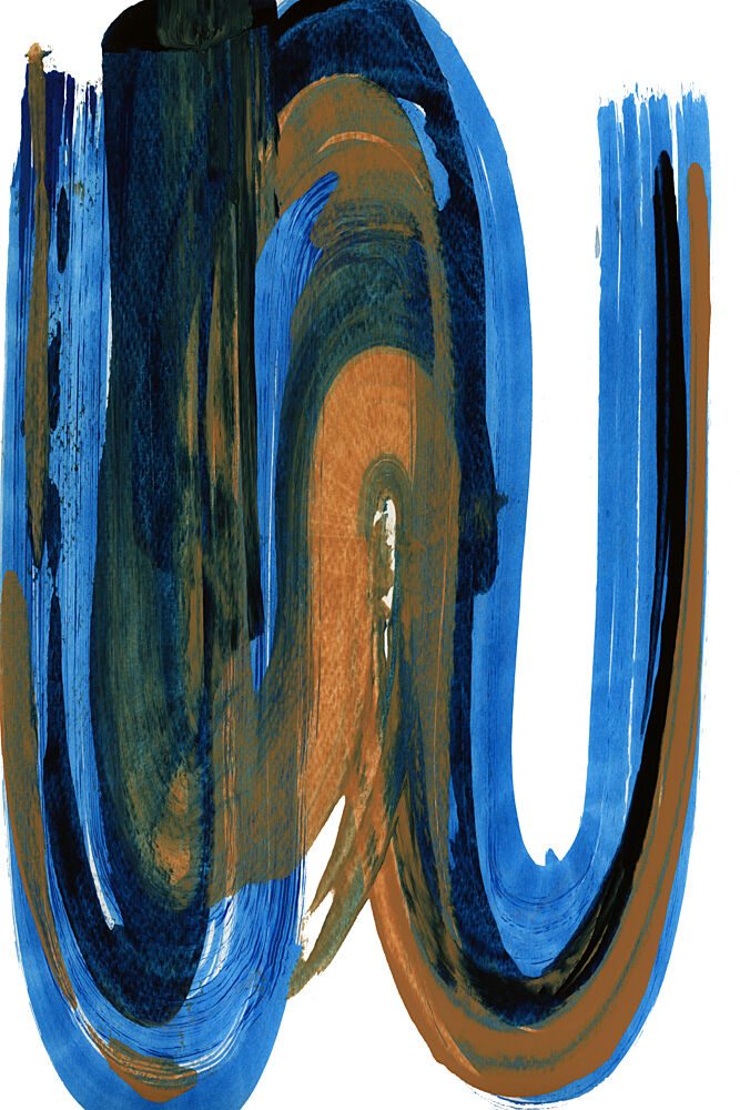 Abstract Blues and Orange art print by Cartissi for $57.95 CAD