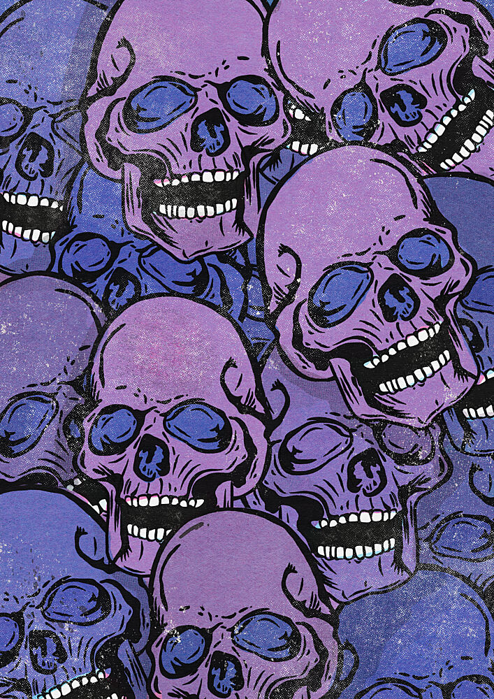 Purple Blue Skulls Pattern art print by Nicholas for $57.95 CAD
