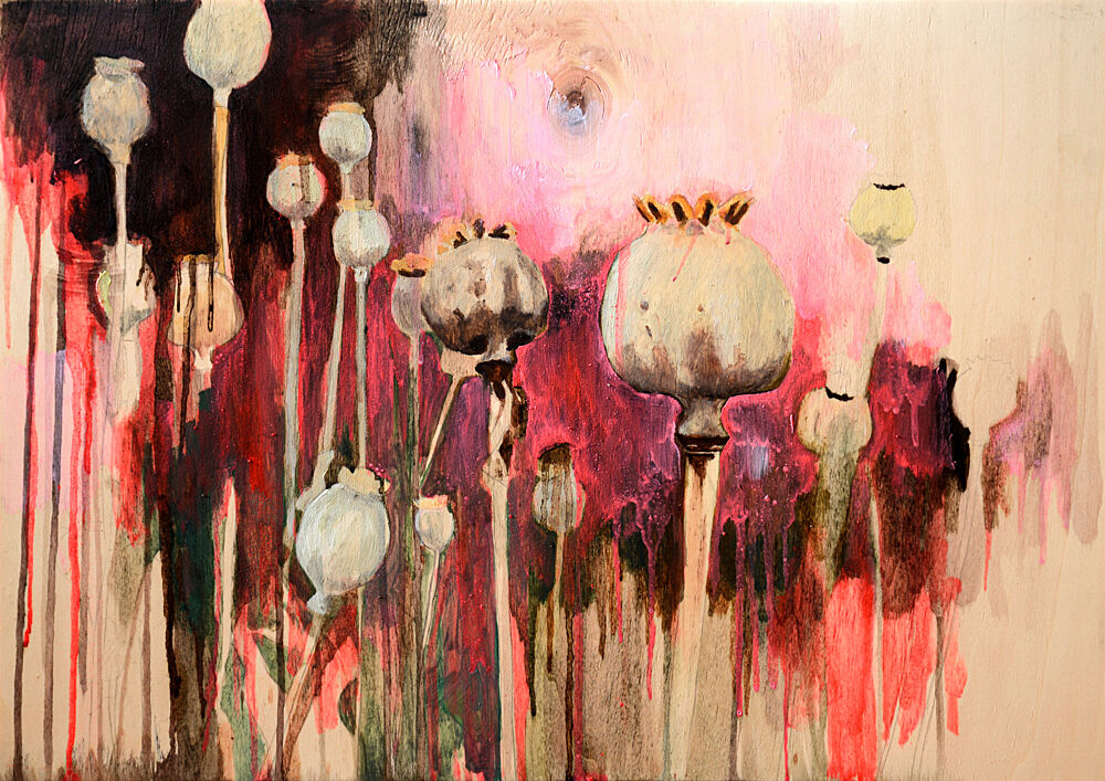 Abstract Dripping Poppies art print by David Diehl for $57.95 CAD