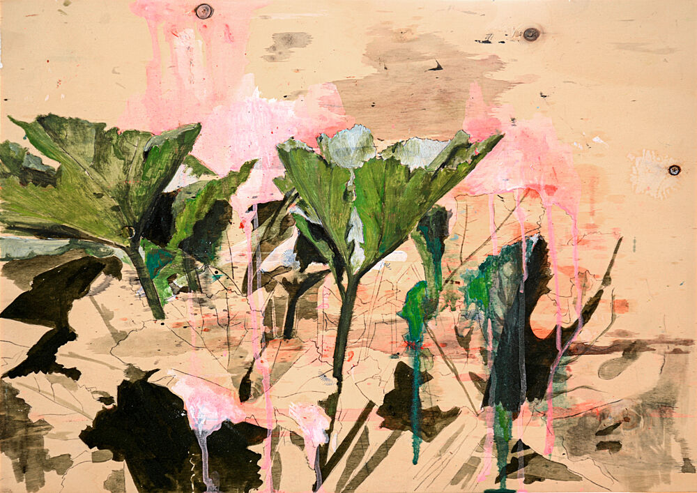 Botanical Pink Drips art print by David Diehl for $57.95 CAD