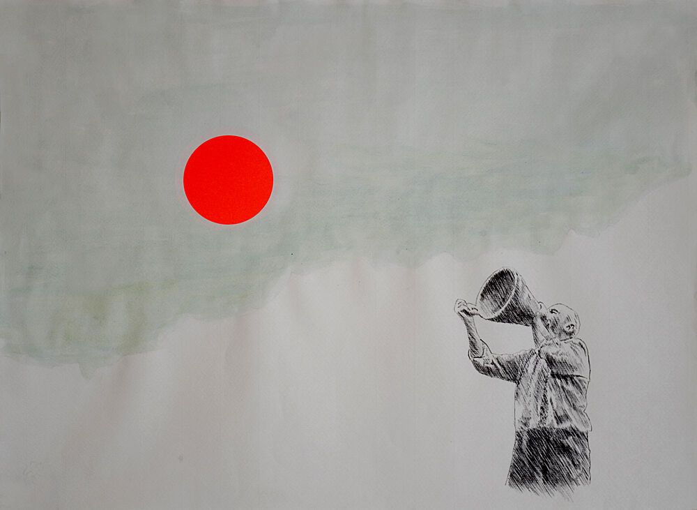 Lone Voice Red Circle art print by David Diehl for $57.95 CAD