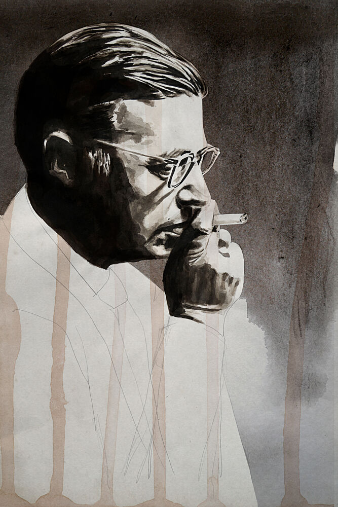 Thoughtful Smoker Portrait art print by David Diehl for $57.95 CAD