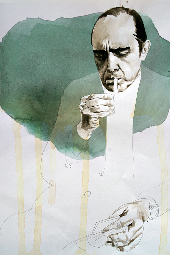 Pensive Man Smoking art print by David Diehl for $57.95 CAD