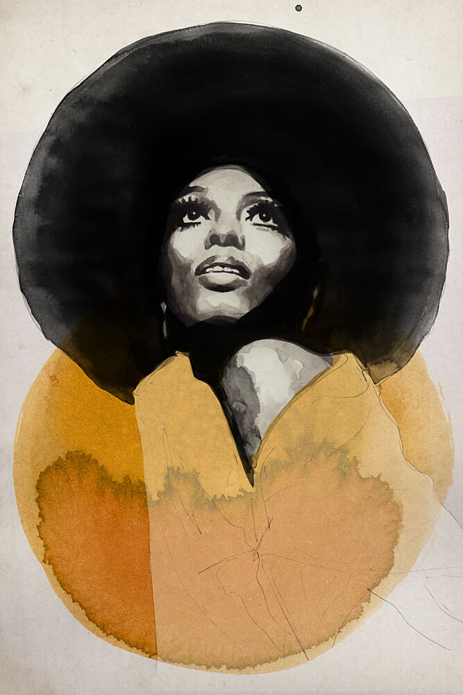 Retro Afro Beauty art print by David Diehl for $57.95 CAD