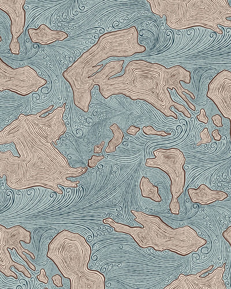 Topographic Island Map art print by Alexandra Weise for $57.95 CAD
