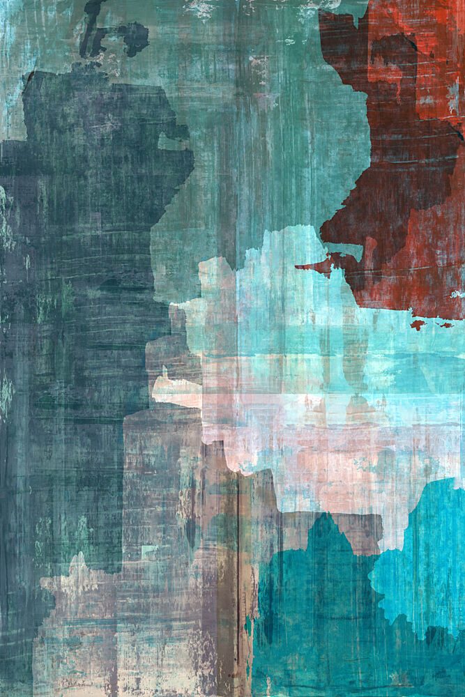 Textured Teal Cityscape art print by Cartissi for $57.95 CAD