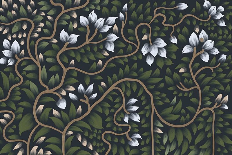 Midnight Floral Vines art print by Josie George for $57.95 CAD