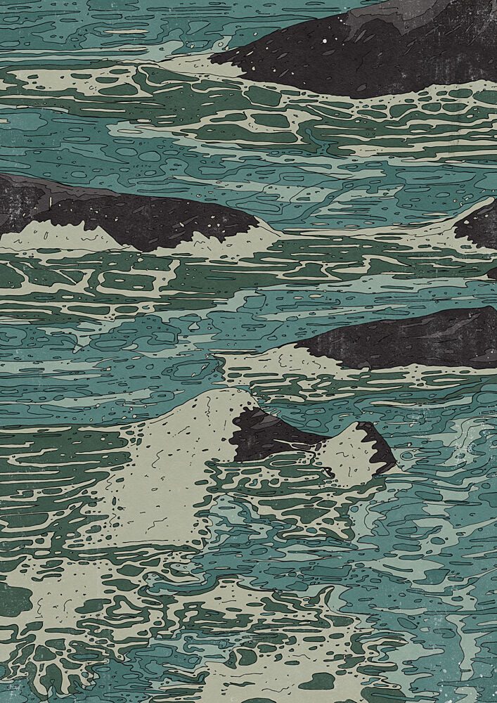 Turbulent Ocean Water art print by Nicholas for $57.95 CAD