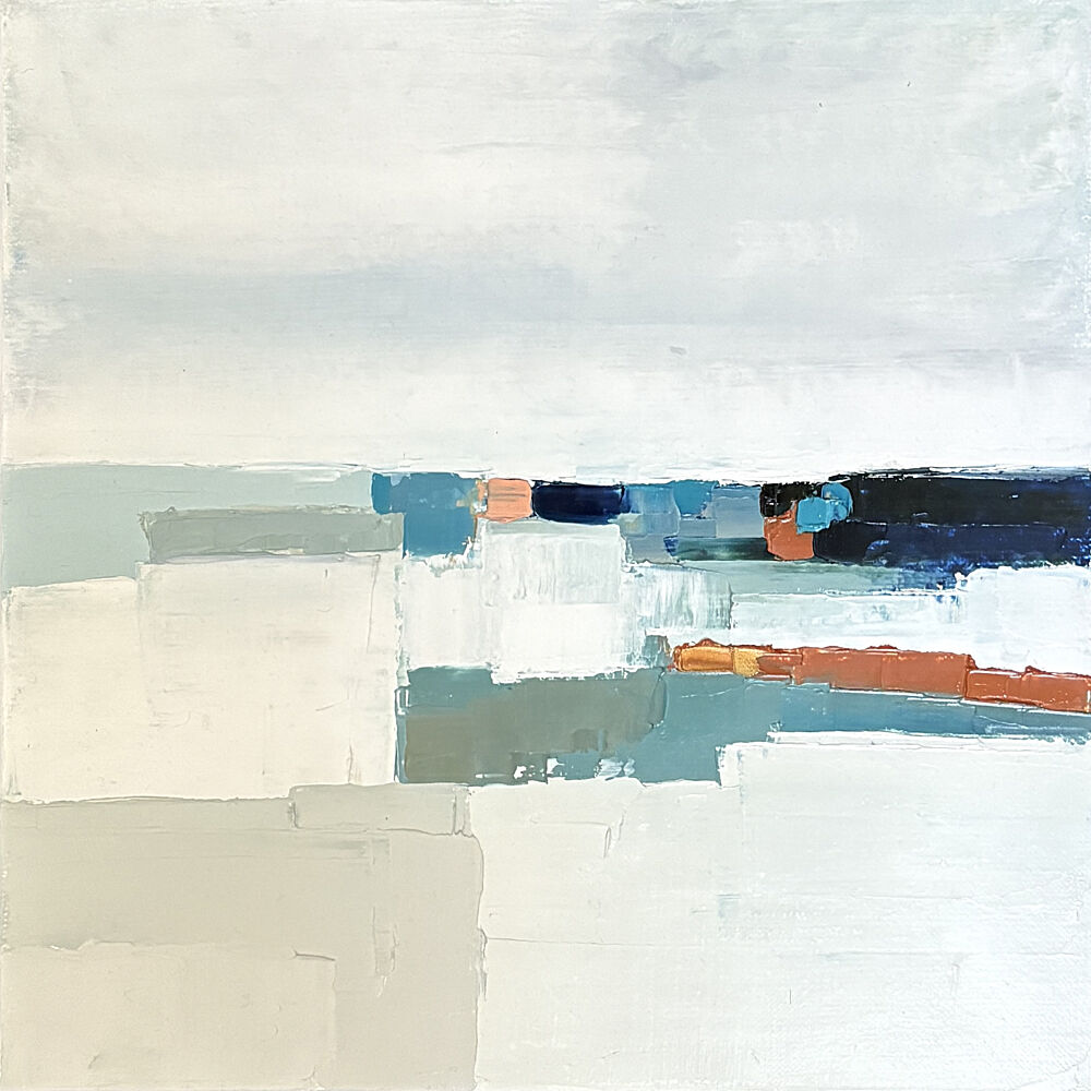 Abstract Ocean Horizon art print by Sandrine for $57.95 CAD