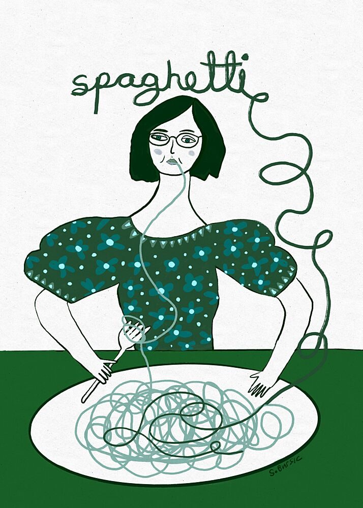 The Endless Spaghetti art print by Sharyn Bursic for $57.95 CAD