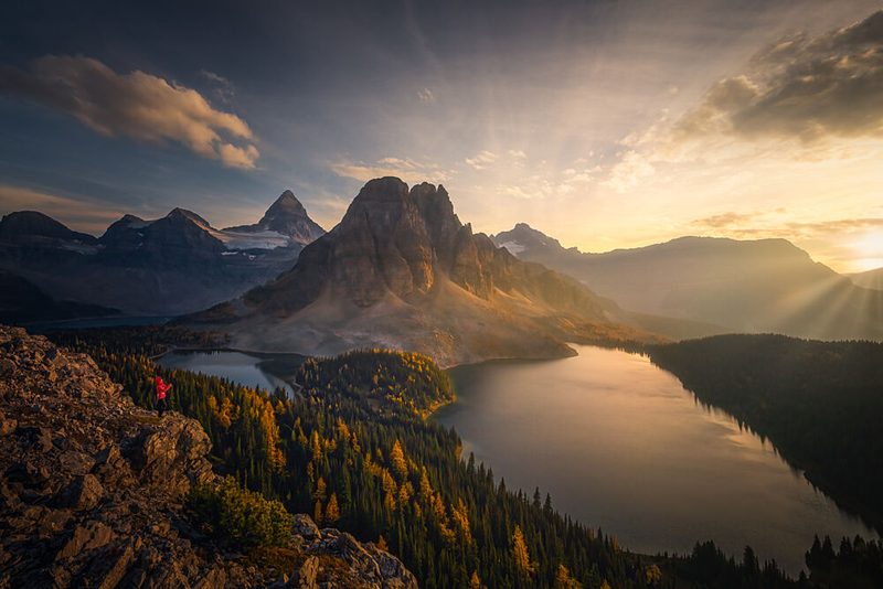 Autumn Mountain Lake Sunset art print by Yongnan Li for $57.95 CAD