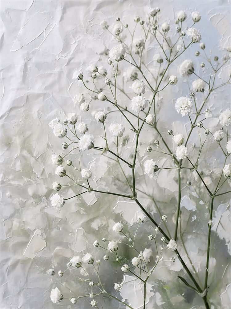 Delicate White Babys Breath art print by Hugo for $57.95 CAD