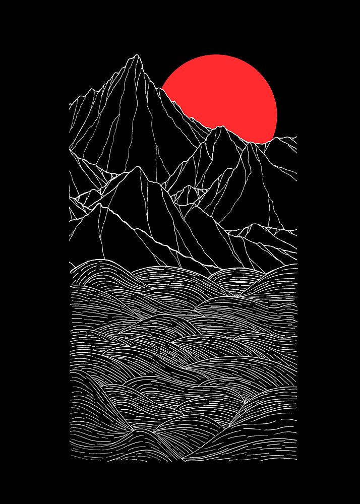 Japanese Mountain Waves art print by Stephen Wade for $57.95 CAD