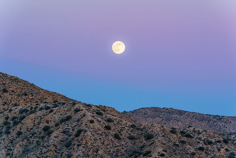 Full Cold Moon Supermoon Above Mountains in the Mojave Desert of California art print by Tom Windeknecht for $57.95 CAD