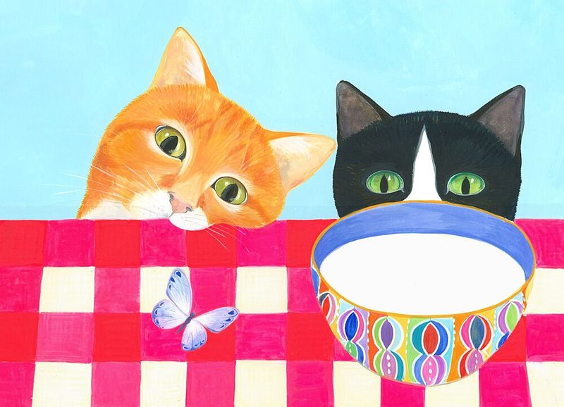 Cats at Breakfast art print by Isabelle Brent for $57.95 CAD