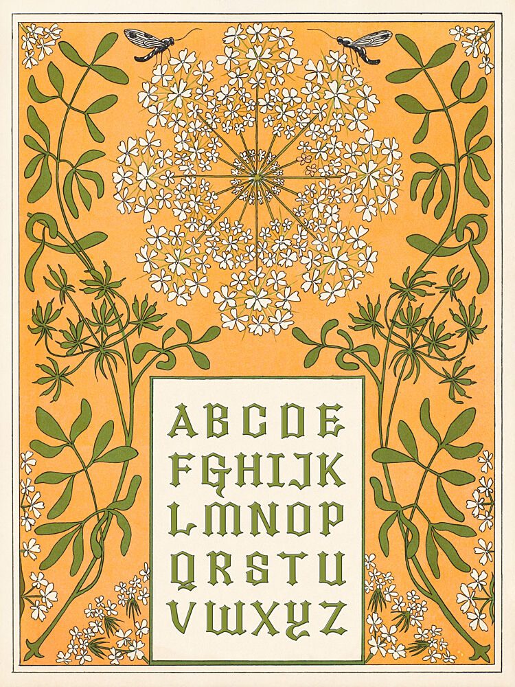 Ornate Floral Alphabet art print by Wild Violets for $57.95 CAD