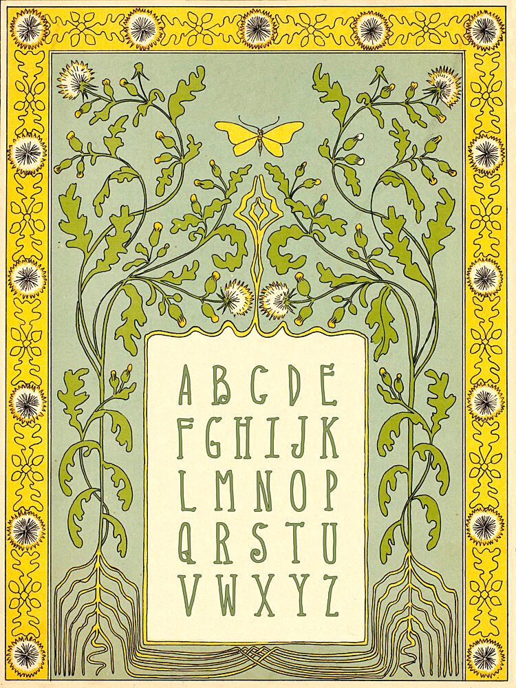 Art Nouveau Alphabet art print by Wild Violets for $57.95 CAD