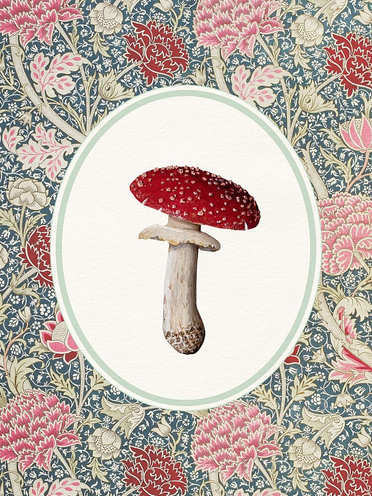 Vintage Mushroom Floral Pattern art print by Wild Violets for $57.95 CAD