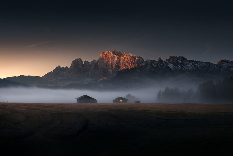 Misty Mountain Sunrise art print by NingYun Ye for $57.95 CAD