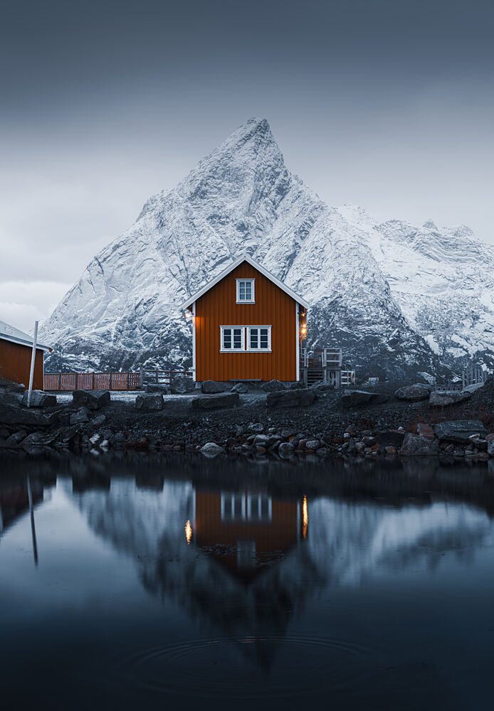 Tranquil Mountain House Reflection art print by NingYun Ye for $57.95 CAD