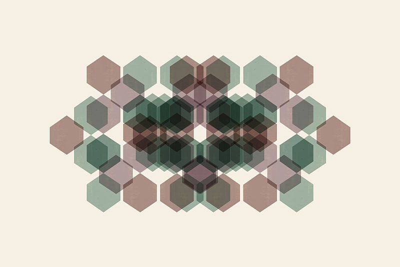 Overlapping Hexagon Layers art print by Cartissi for $57.95 CAD